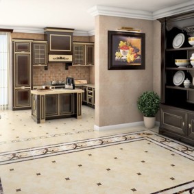 floor tiles for the kitchen and corridor photo decor