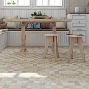 carreaux de sol pour les options de cuisine et de couloir