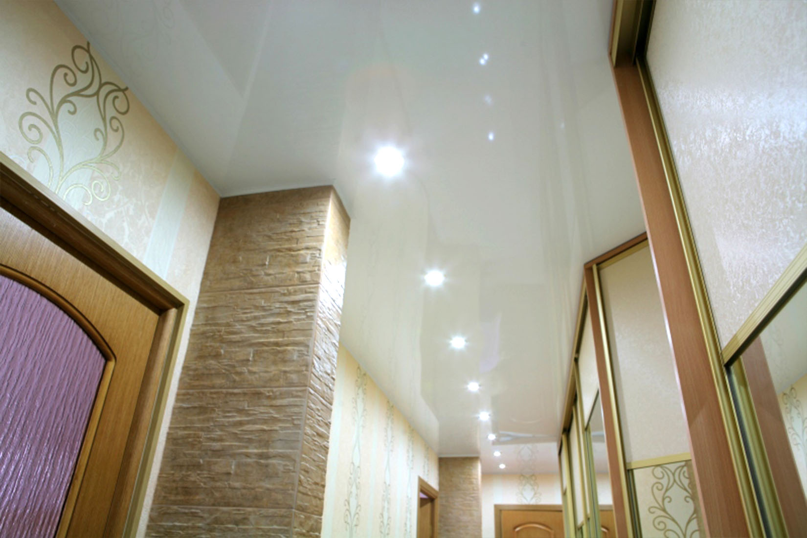 stretch ceiling in the corridor photo decor