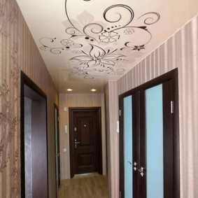 suspended ceiling in the hallway interior