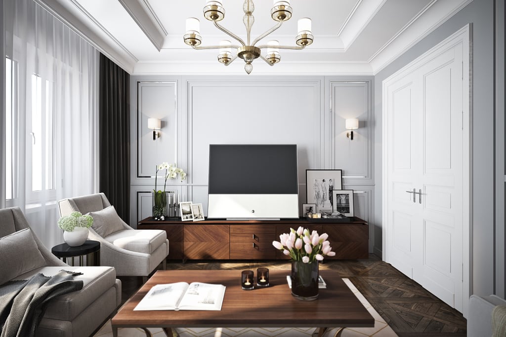 neoclassical style in the interior of the apartment ideas