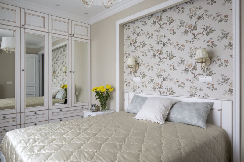 Decor wallpaper niches over the bed