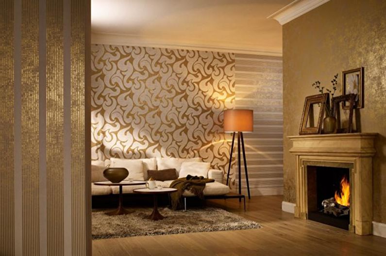 living room wallpaper combination