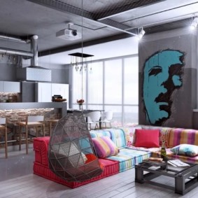 studio apartment sa mga uri ng mga ideya ng estilo ng loft