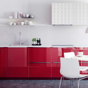 moderne keuken in rood