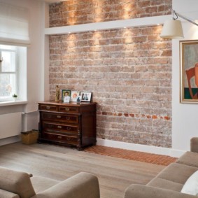 decoration of the apartment under a decorative brick design ideas