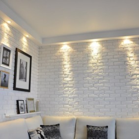 decoration of the apartment under a decorative brick photo