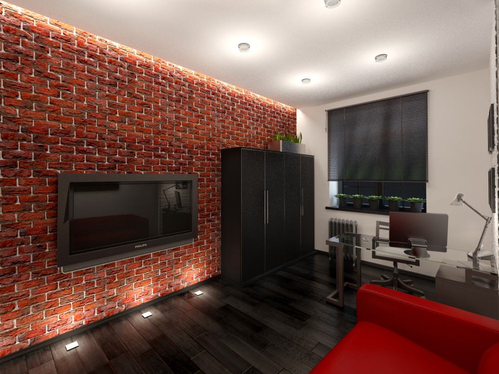 decoration of the apartment under a decorative brick photo ideas