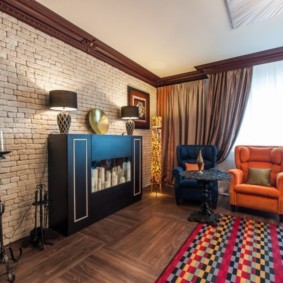 decoration of the apartment under a decorative brick photo options