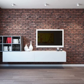 decoration of the apartment under a decorative brick ideas photo