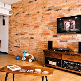 decoration of the apartment under a decorative brick interior ideas