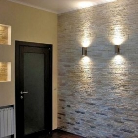 wall decoration with decorative stone decor
