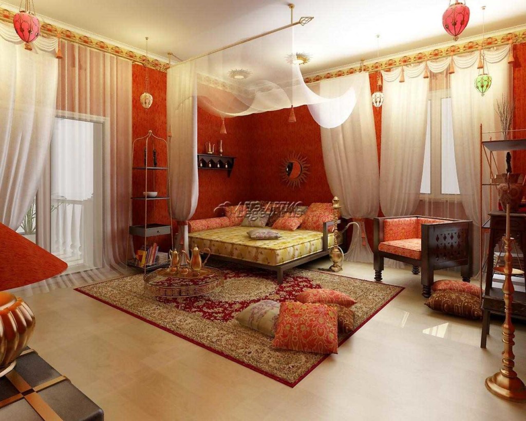Perzsa szőnyeg párnák a hálószobában