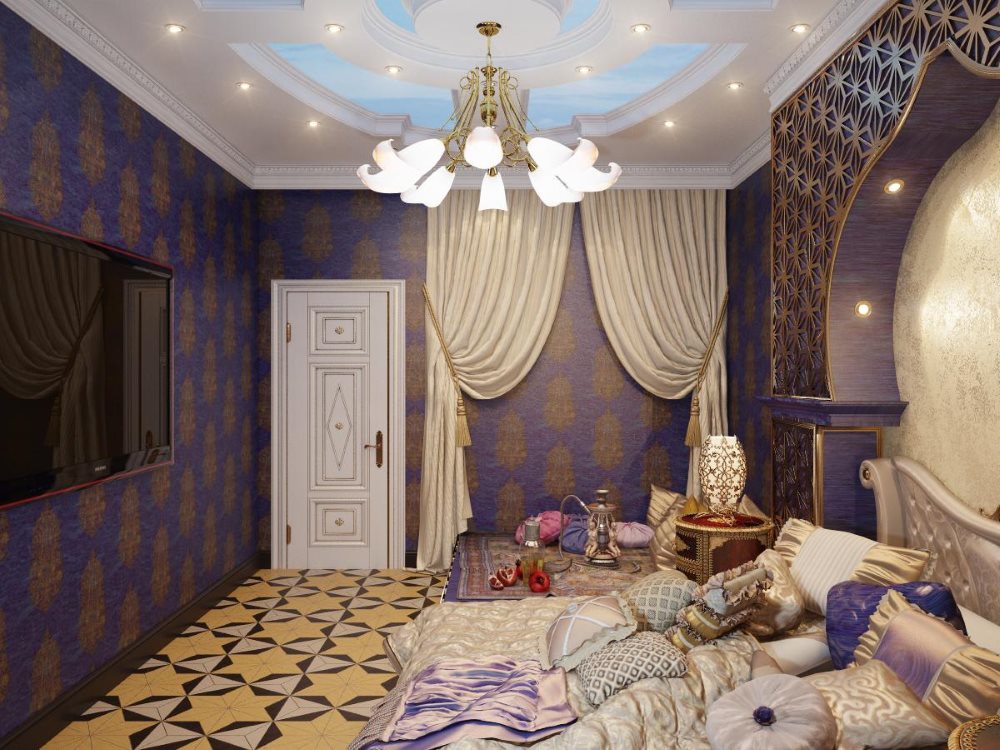 Thiết kế phòng ngủ của một căn hộ thành phố theo phong cách phương Đông