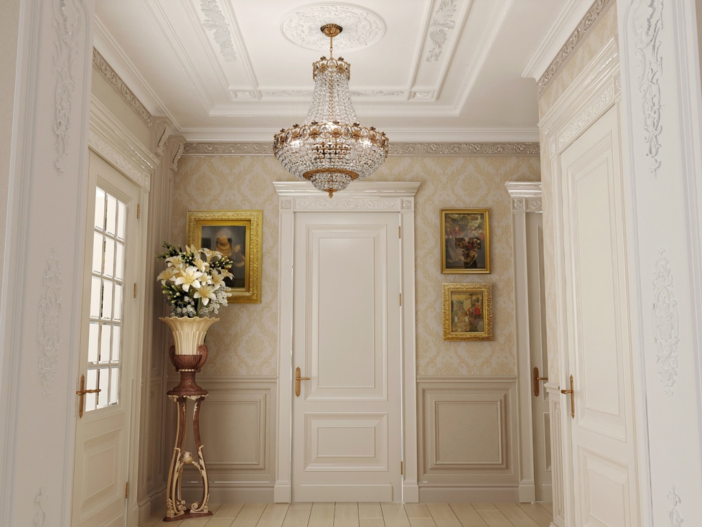 ceiling chandelier in the hallway photo decor