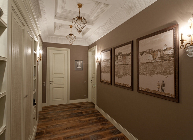 ceiling chandelier in the hallway photo design