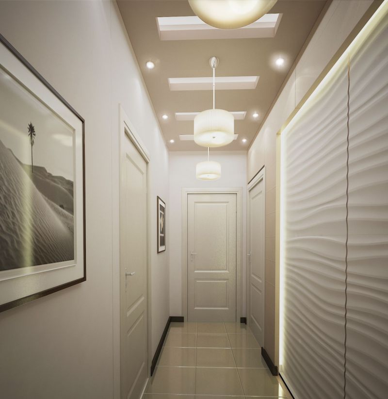 đèn chùm trần trong hành lang ý tưởng nội thất