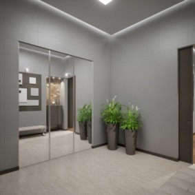 idéias de decoração corredor cinza
