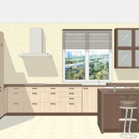 Keuken ontwerpproject met raam en eiland