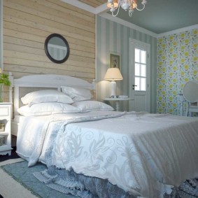 Естествен текстил в интериора на спалнята Прованс