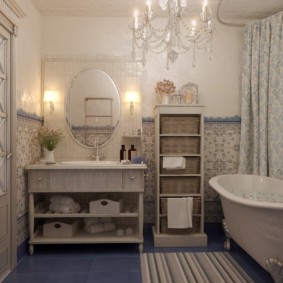 Design de banheiro em um apartamento no estilo provence