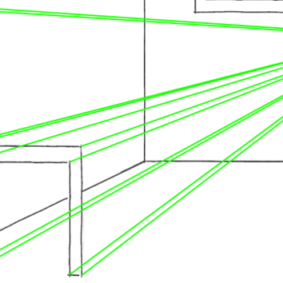 Een stoel bouwen in de figuur in perspectief