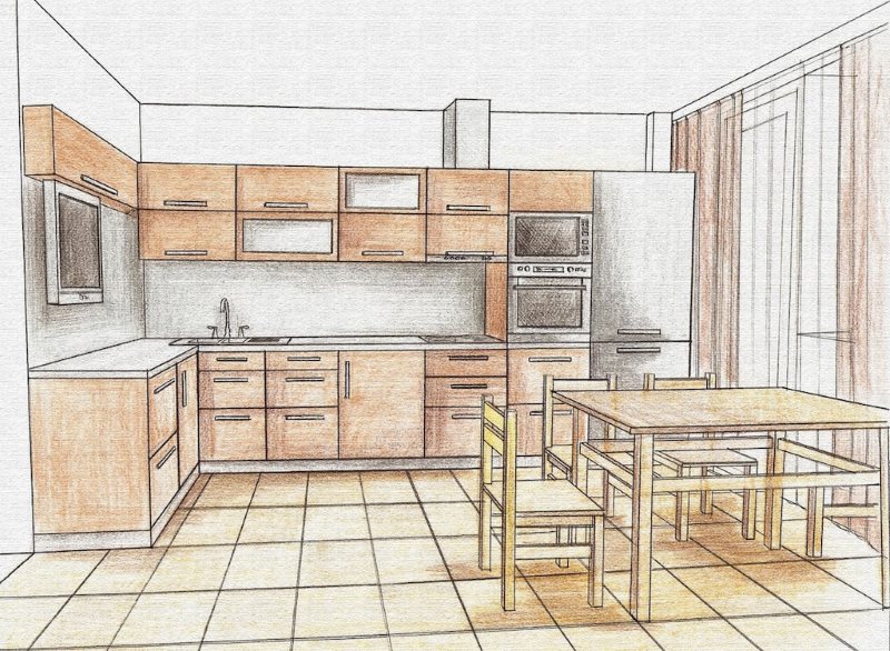 Ontwerpproject van een keuken met een oppervlakte van 13 m²