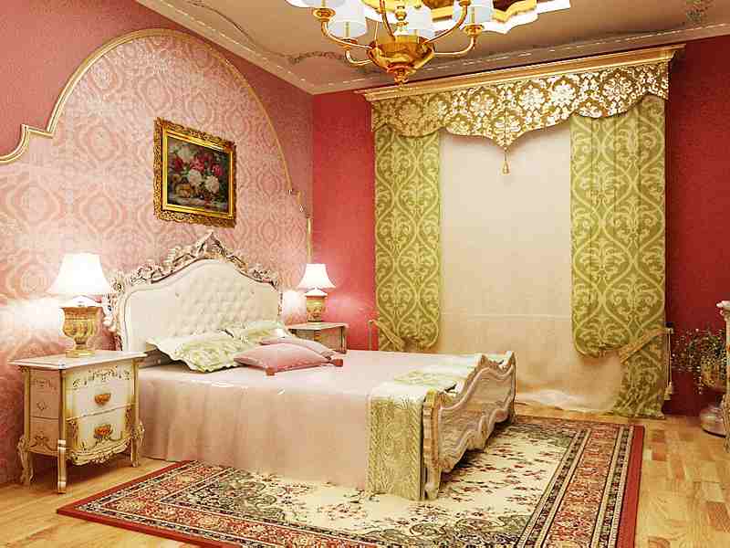 Bedroom for a girl in oriental style