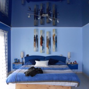 blauwe slaapkamer ontwerpfoto