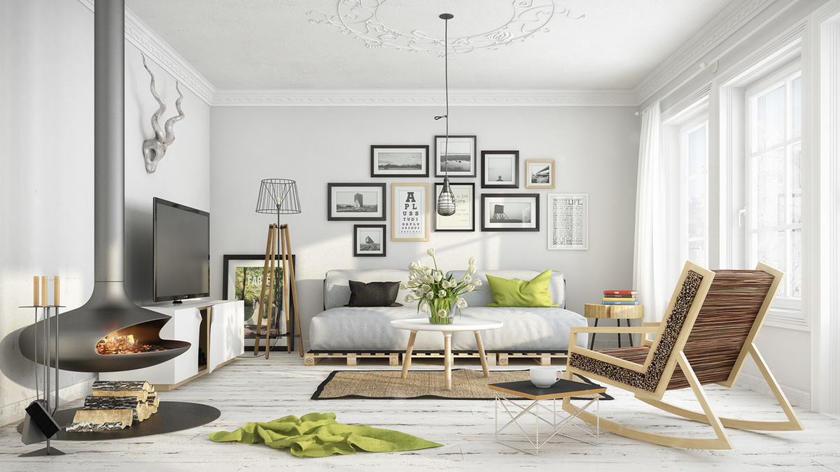 Scandinavian style living room decor
