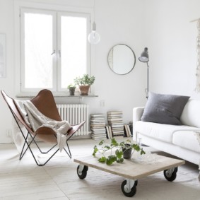 Ang disenyo ng estilo ng living room ng Scandinavia