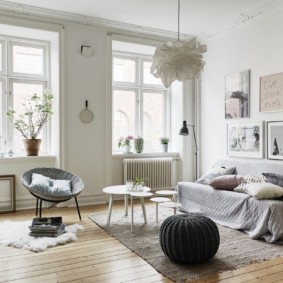 Idei de design pentru camera de zi în stil scandinav