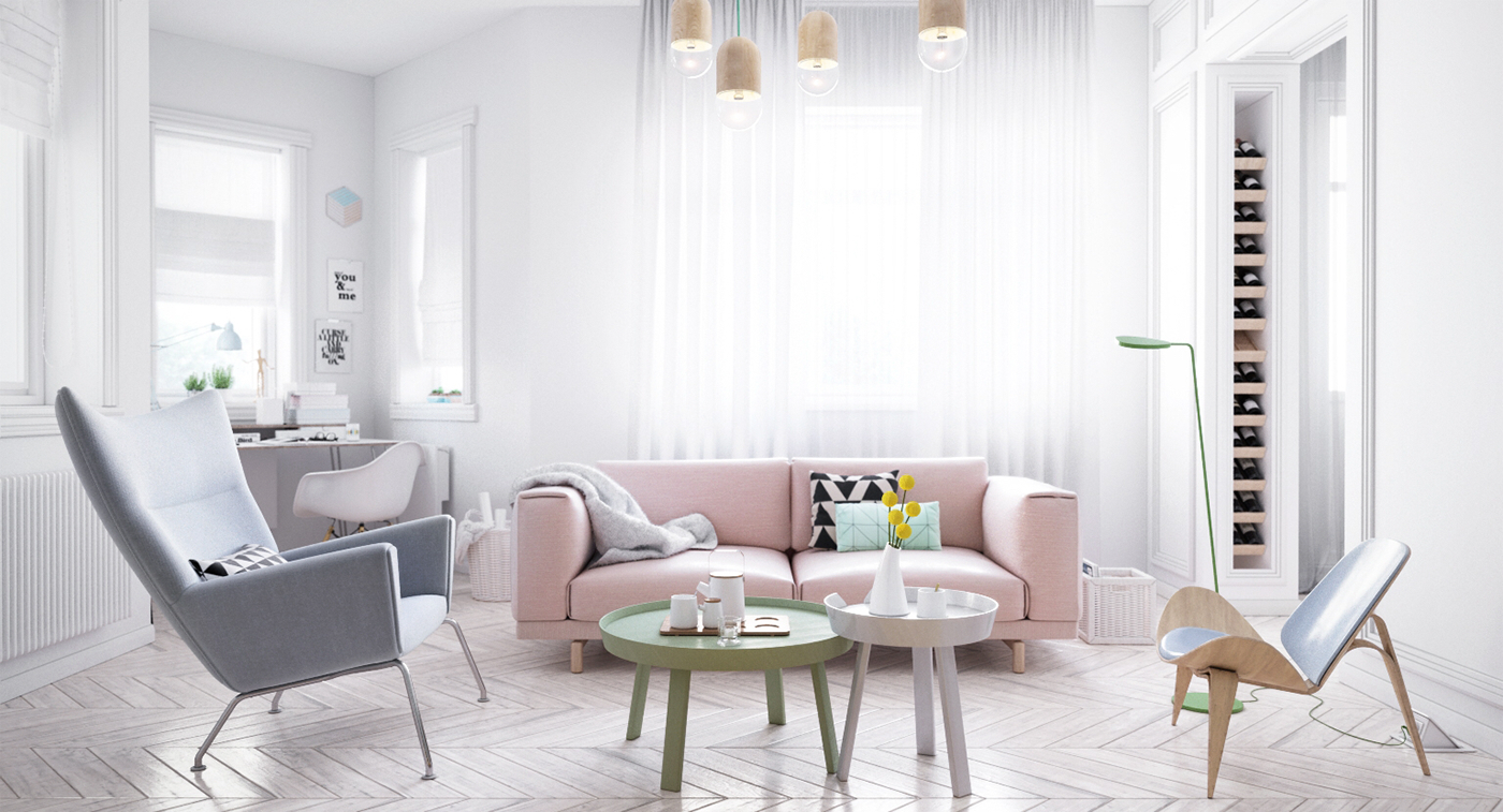 Scandinavian style living room ideas photo