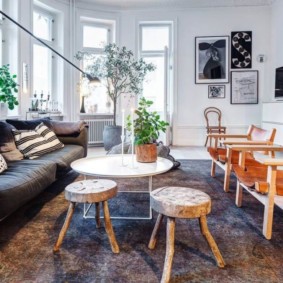Ang larawan ng estilo ng living room ng Scandinavian ay larawan ng larawan