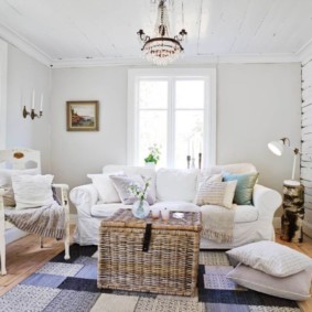 A skandináv stílusú nappali kilátás nyílik az ötletekre