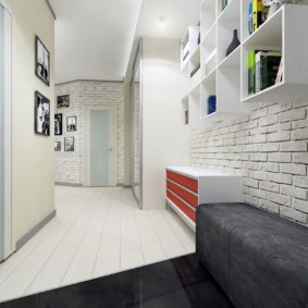 laminate in the hallway combination with tiles