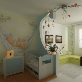 kombinácia obývacej izby a detského fotografického interiéru