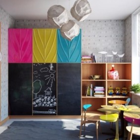 kombinácia obývacej izby a detských interiérových nápadov