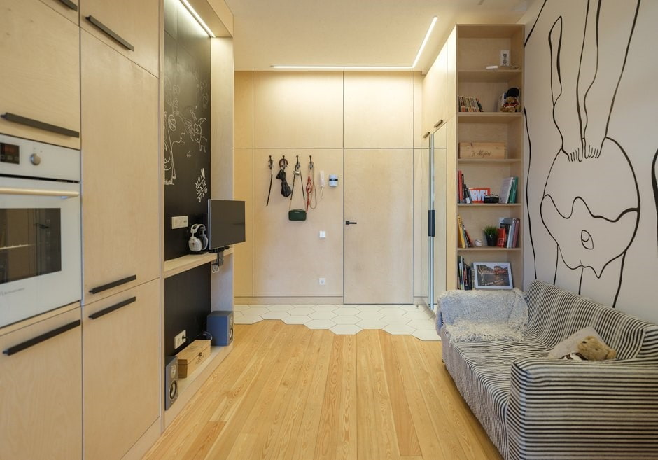 Studijas tipa dzīvoklis modernā stilā
