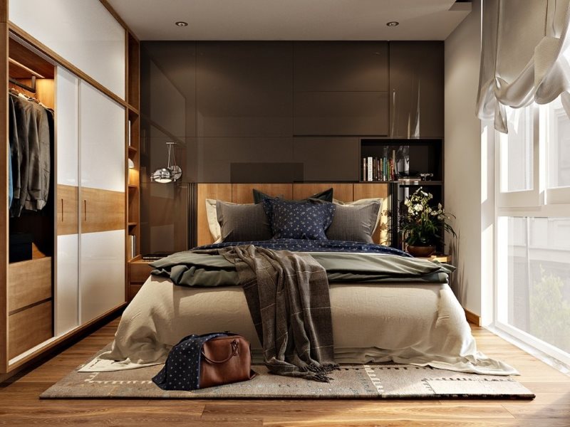 การออกแบบห้องนอนขนาด 3 x 3 เมตรในสไตล์ทันสมัย
