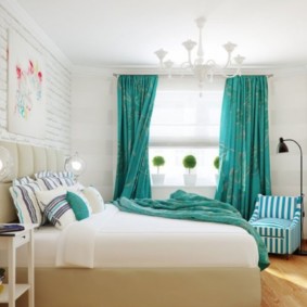 hình ảnh thiết kế phòng ngủ màu ngọc lam