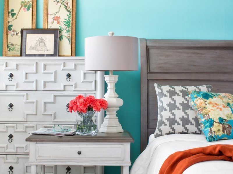 turquoise bedroom photo decor