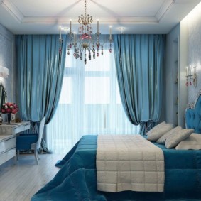 thiết kế hình ảnh phòng ngủ màu ngọc lam