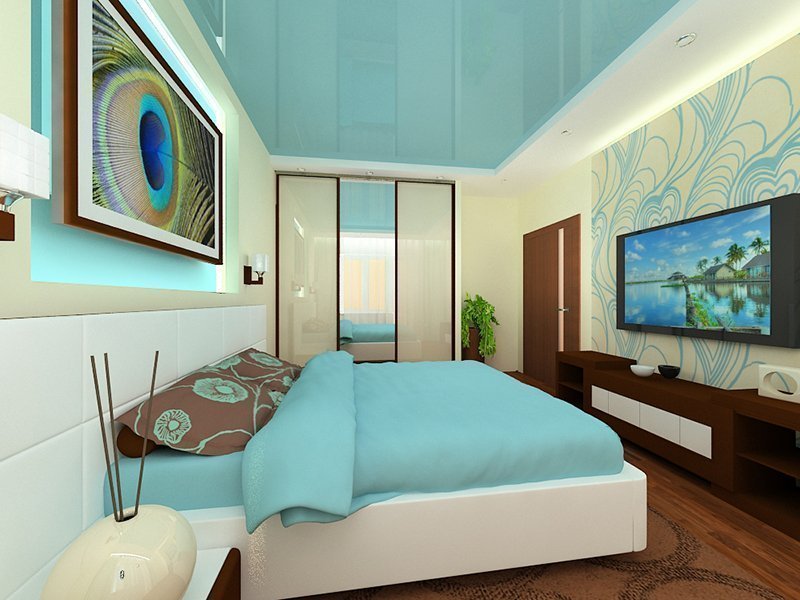 turquoise bedroom interior photo