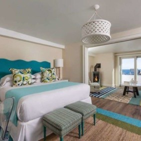 turquoise bedroom interior views
