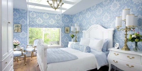sovrum i blå dekor idéer