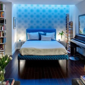 zils guļamistabas dizaina foto
