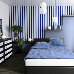 bedroom in blue color photo species