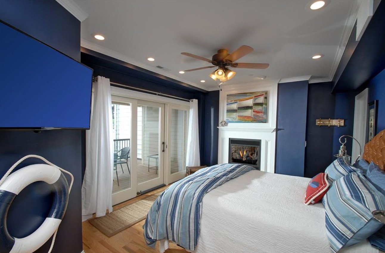 guļamistaba zilās interjera dizaina idejās