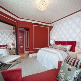 kırmızı yatak odası tasarım fotoğraf